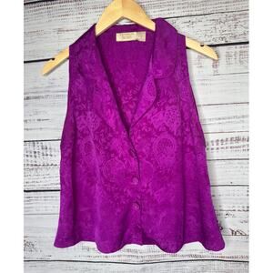 Vintage Victoria's Secret Gold Label Fuchsia Pink Satin Women's Size Medium EUC